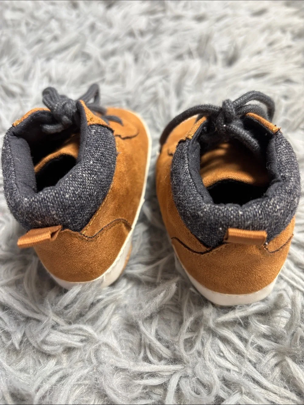 Toddler Suede-Look Lace-Up Boots in Chestnut